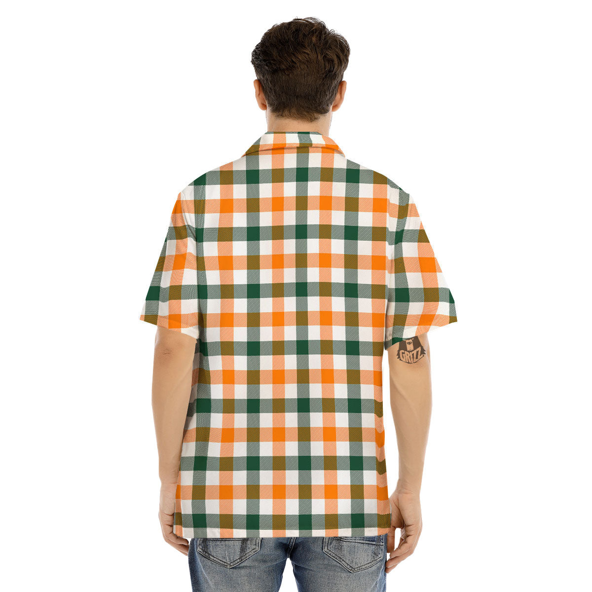 Buffalo Check St. Patrick's Day Print Pattern Men's Hawaiian Shirt-grizzshop