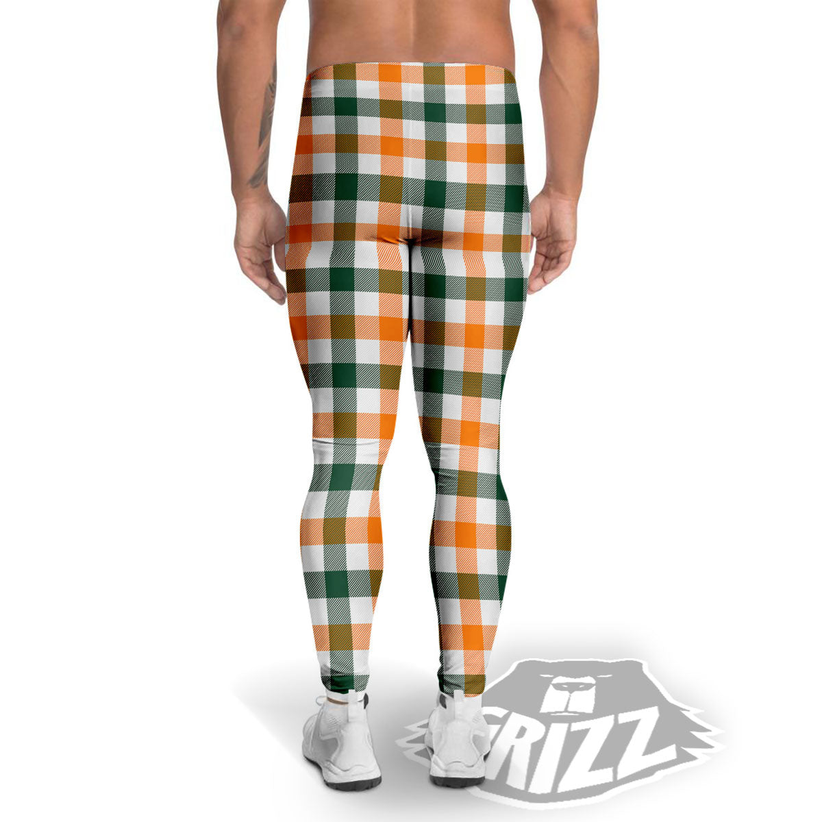 Buffalo Check St. Patrick's Day Print Pattern Men's Leggings-grizzshop