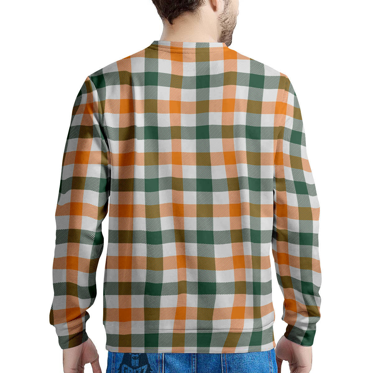 Buffalo Check St. Patrick's Day Print Pattern Men's Sweatshirt-grizzshop