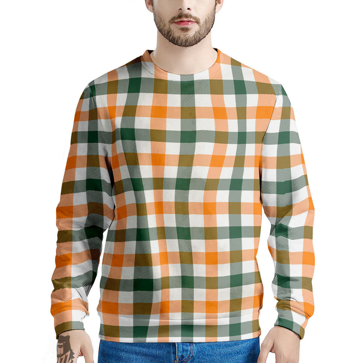 Buffalo Check St. Patrick's Day Print Pattern Men's Sweatshirt-grizzshop