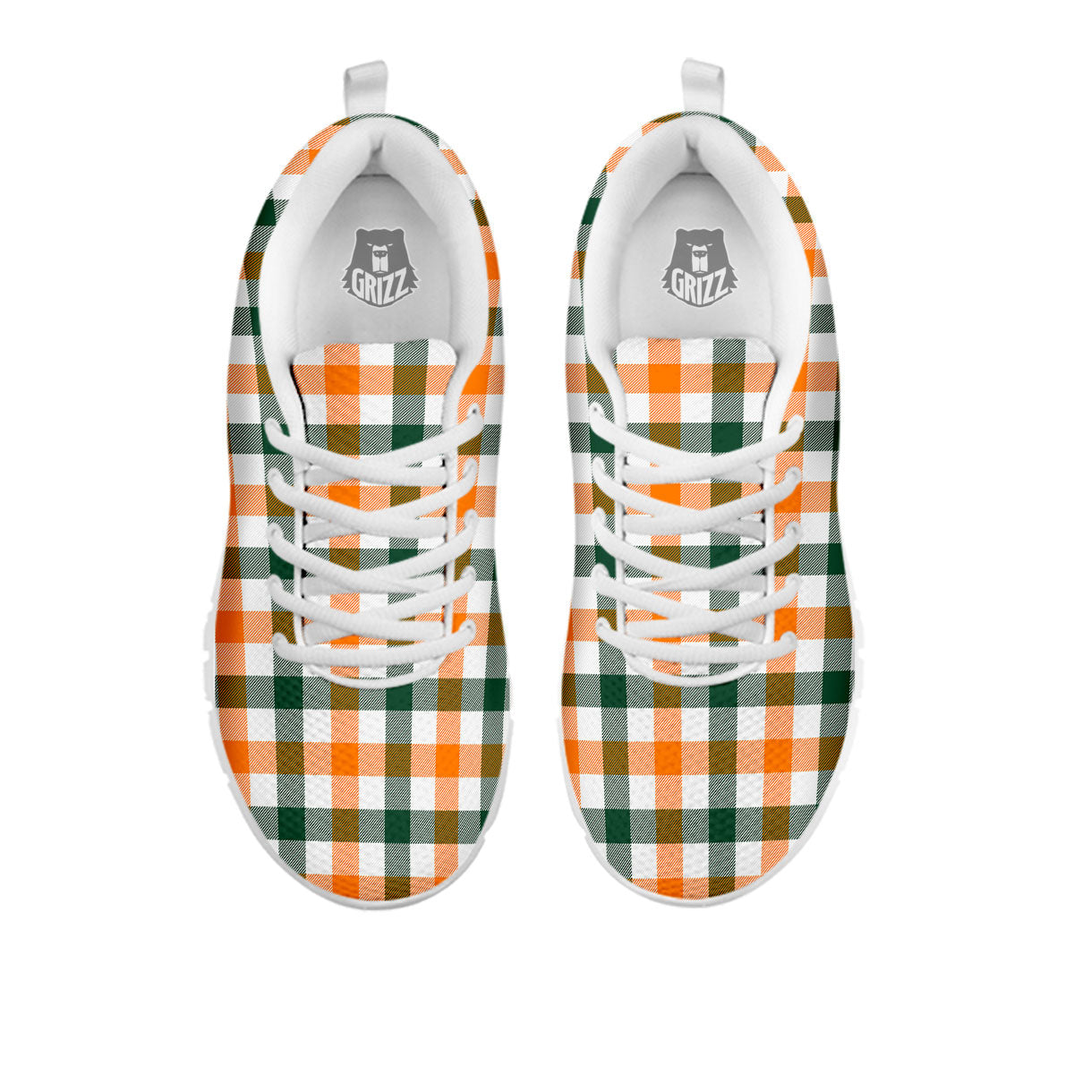 Buffalo Check St. Patrick's Day Print Pattern White Sneaker-grizzshop