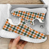 Buffalo Check St. Patrick's Day Print Pattern White Walking Shoes-grizzshop