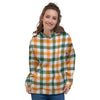 Buffalo Check St. Patrick's Day Print Pattern Women's Hoodie-grizzshop