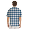 Buffalo Check White And Blue Print Men's Short Sleeve Shirts-grizzshop