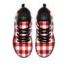 Buffalo Check White And Red Print Black Sneaker-grizzshop