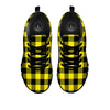 Buffalo Check Yellow And Black Print Pattern Black Sneaker-grizzshop