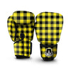 Load image into Gallery viewer, Buffalo Check Yellow And Black Print Pattern Boxing Gloves-grizzshop