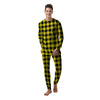 Buffalo Check Yellow And Black Print Pattern Men's Pajamas-grizzshop