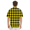 Buffalo Check Yellow And Black Print Pattern Men's Short Sleeve Shirts-grizzshop