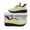 Buffalo Check Yellow And White Print Black Athletic Shoes-grizzshop