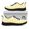 Buffalo Check Yellow And White Print Black Sneaker-grizzshop