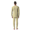 Buffalo Check Yellow And White Print Men's Pajamas-grizzshop