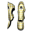 Buffalo Check Yellow And White Print Muay Thai Shin Guards-grizzshop