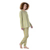 Buffalo Check Yellow And White Print Women's Pajamas-grizzshop