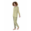 Buffalo Check Yellow And White Print Women's Pajamas-grizzshop