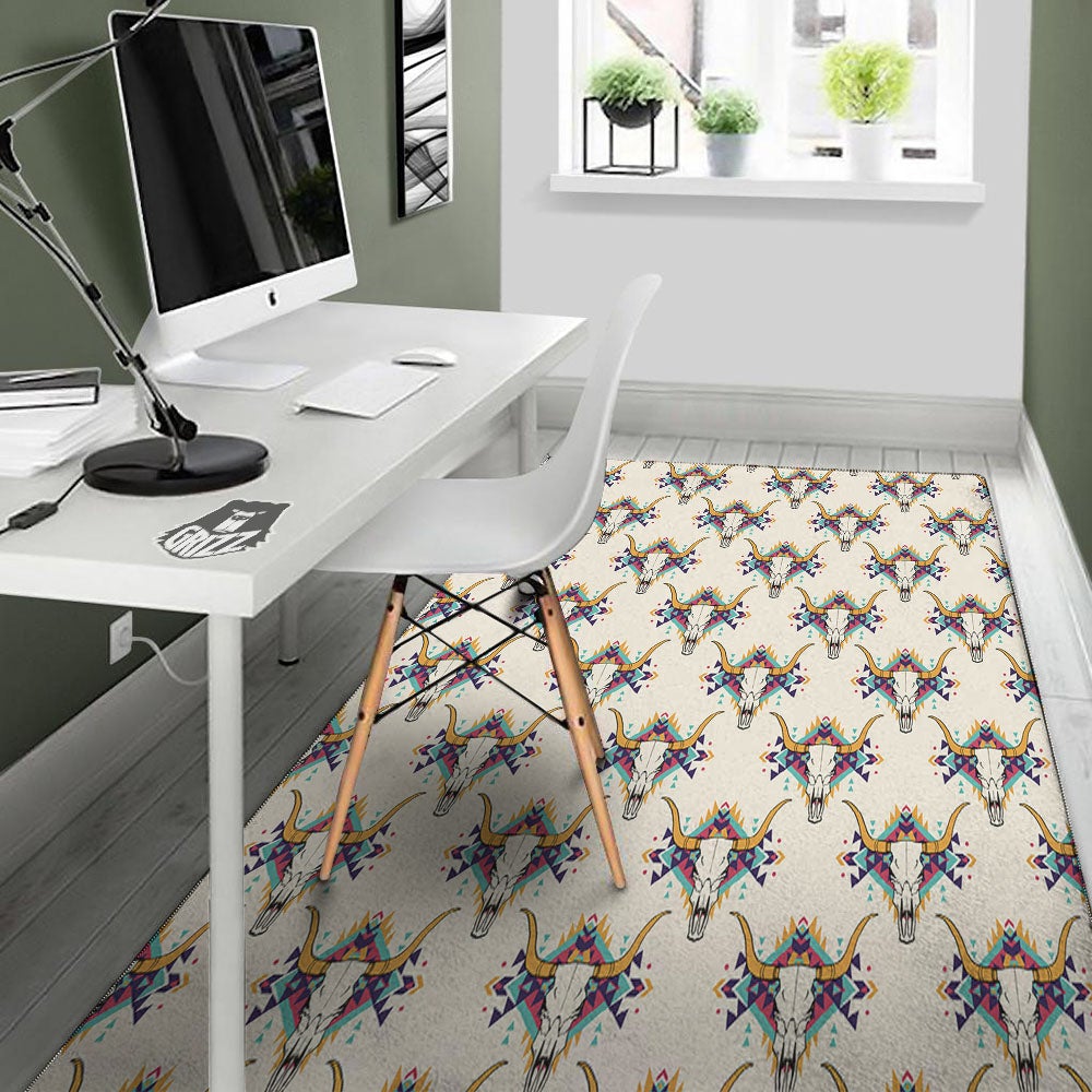 Buffalo Native Print Pattern Floor Mat-grizzshop