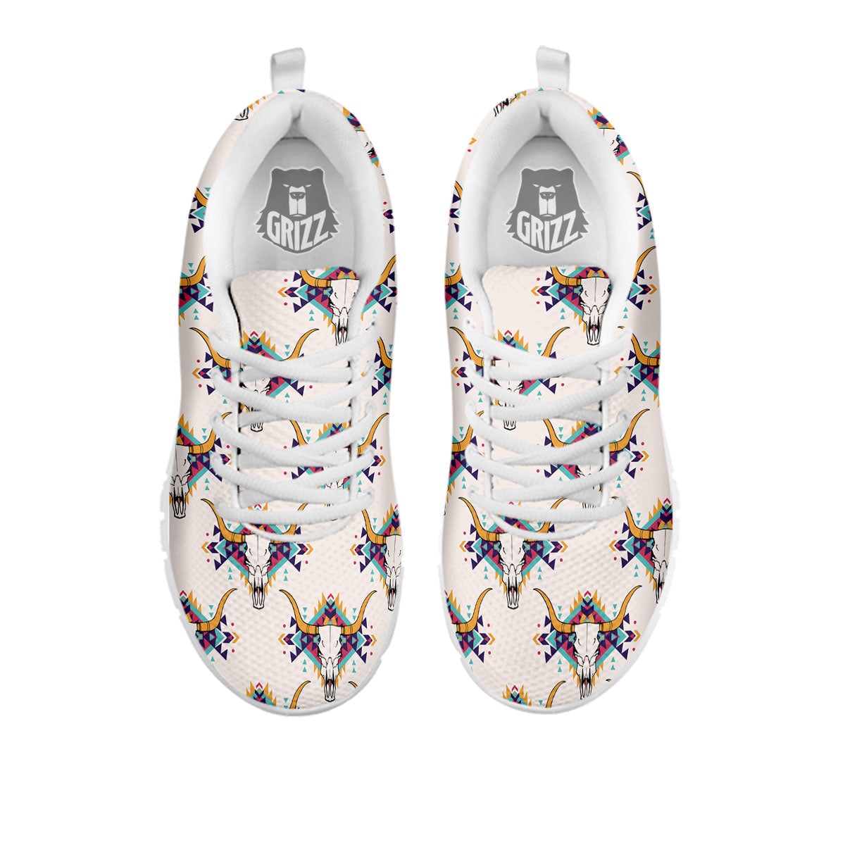 Buffalo Native Print Pattern White Sneaker-grizzshop