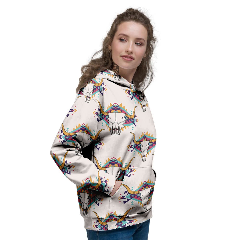 Buffalo Native Print Pattern Women's Hoodie-grizzshop