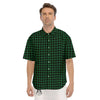 Buffalo Plaid Black And Green Print Men's Short Sleeve Shirts-grizzshop