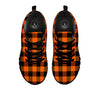 Buffalo Plaid Black And Orange Print Black Sneaker-grizzshop