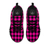 Buffalo Plaid Black And Pink Print Black Sneaker-grizzshop