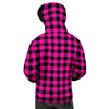 Buffalo Plaid Black And Pink Print Men's Hoodie-grizzshop