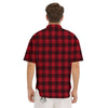 Buffalo Plaid Black And Red Print Men's Short Sleeve Shirts-grizzshop