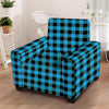 Buffalo Plaid Blue Print Armchair Cover-grizzshop