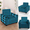 Buffalo Plaid Blue Print Armchair Cover-grizzshop