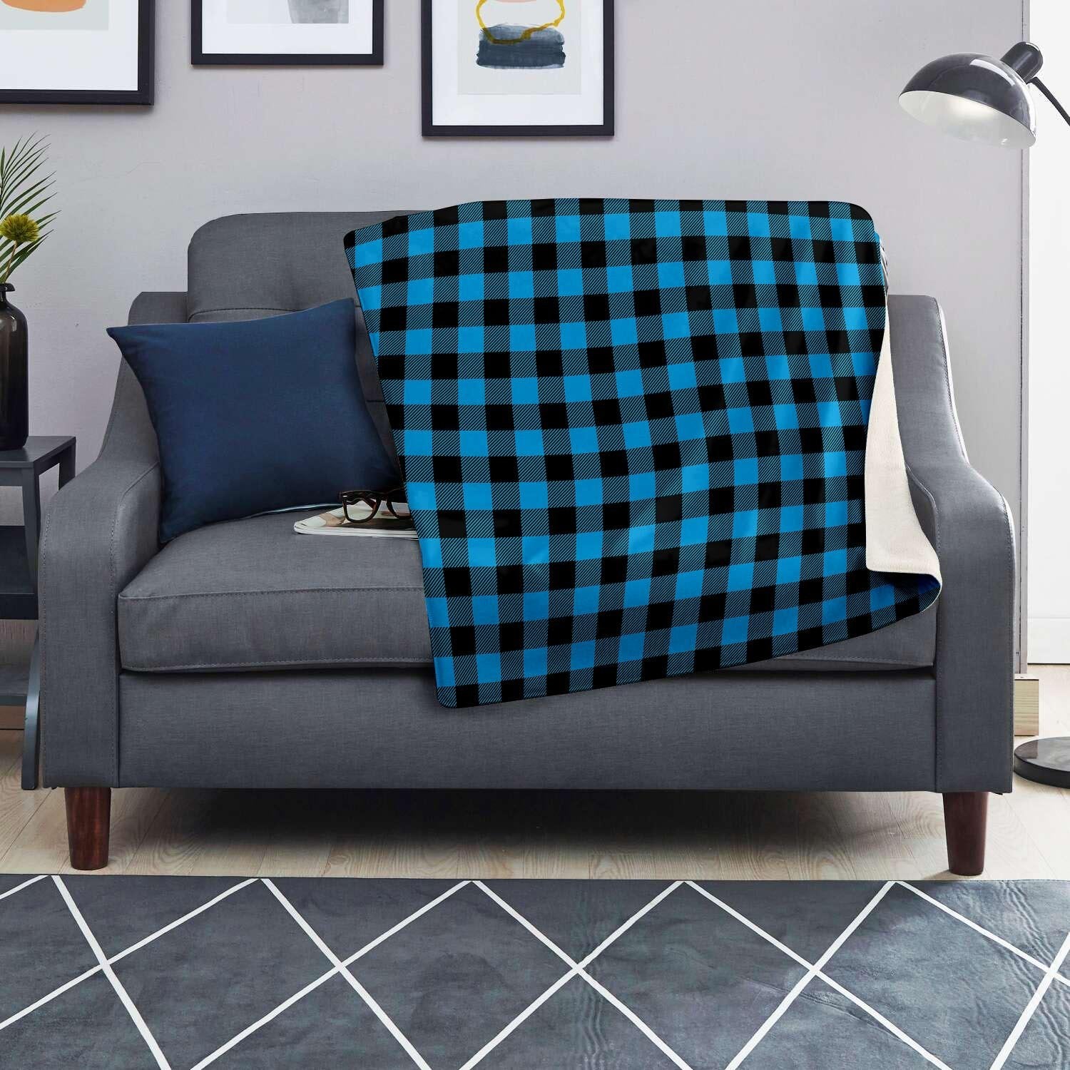 Buffalo Plaid Blue Print Blanket-grizzshop