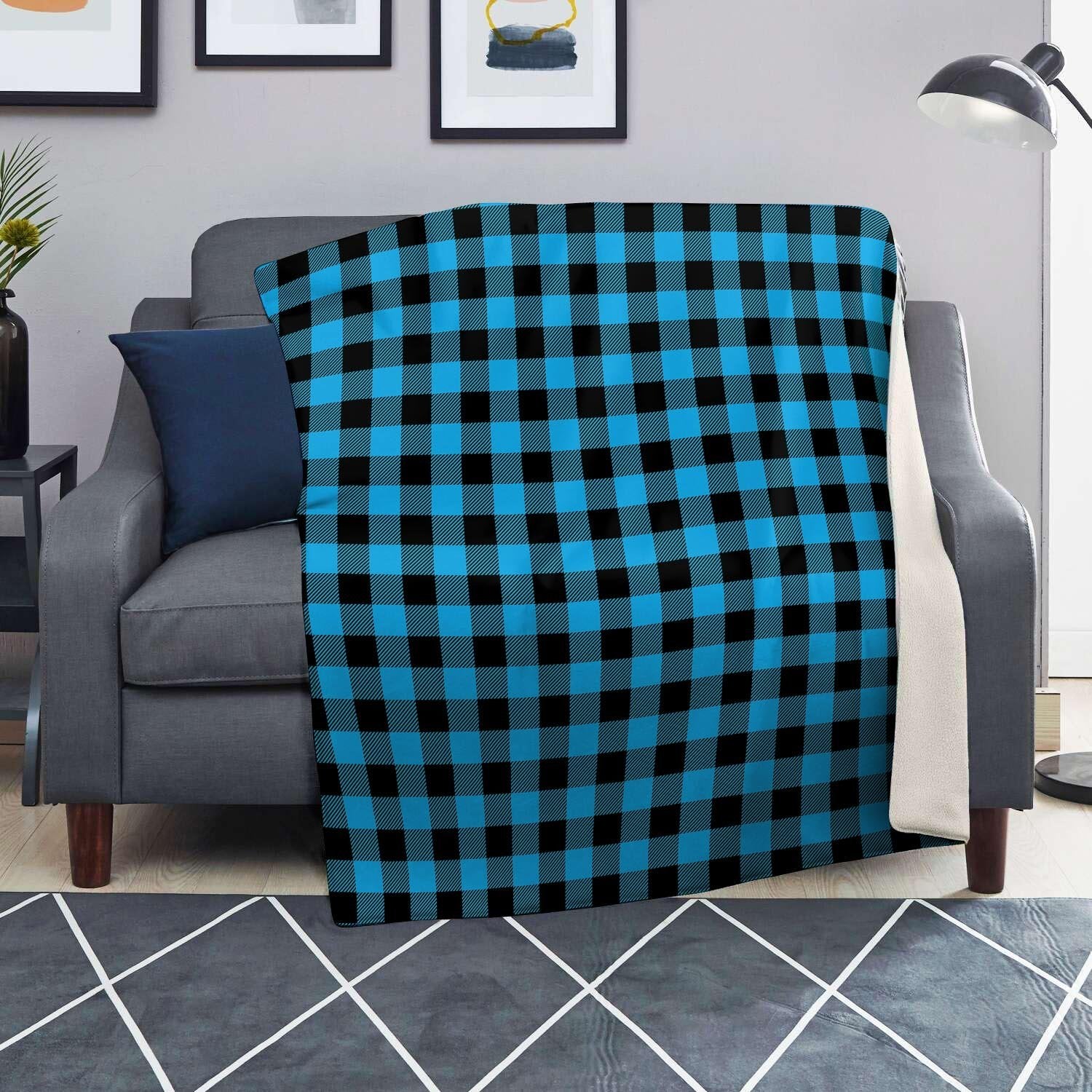 Buffalo Plaid Blue Print Blanket-grizzshop