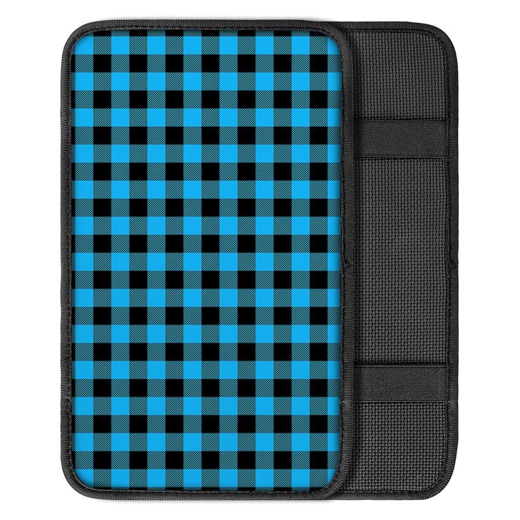 Buffalo Plaid Blue Print Car Console Cover-grizzshop