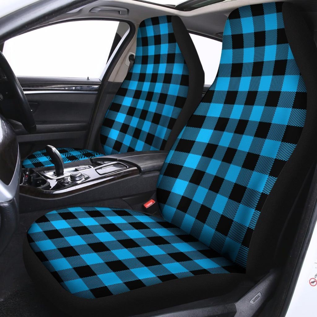 Buffalo Plaid Blue Print Car Seat Covers-grizzshop