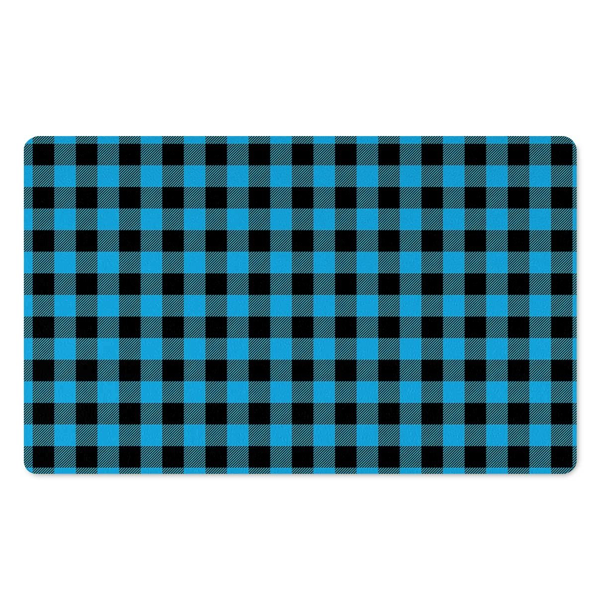 Buffalo Plaid Blue Print Door Mat-grizzshop