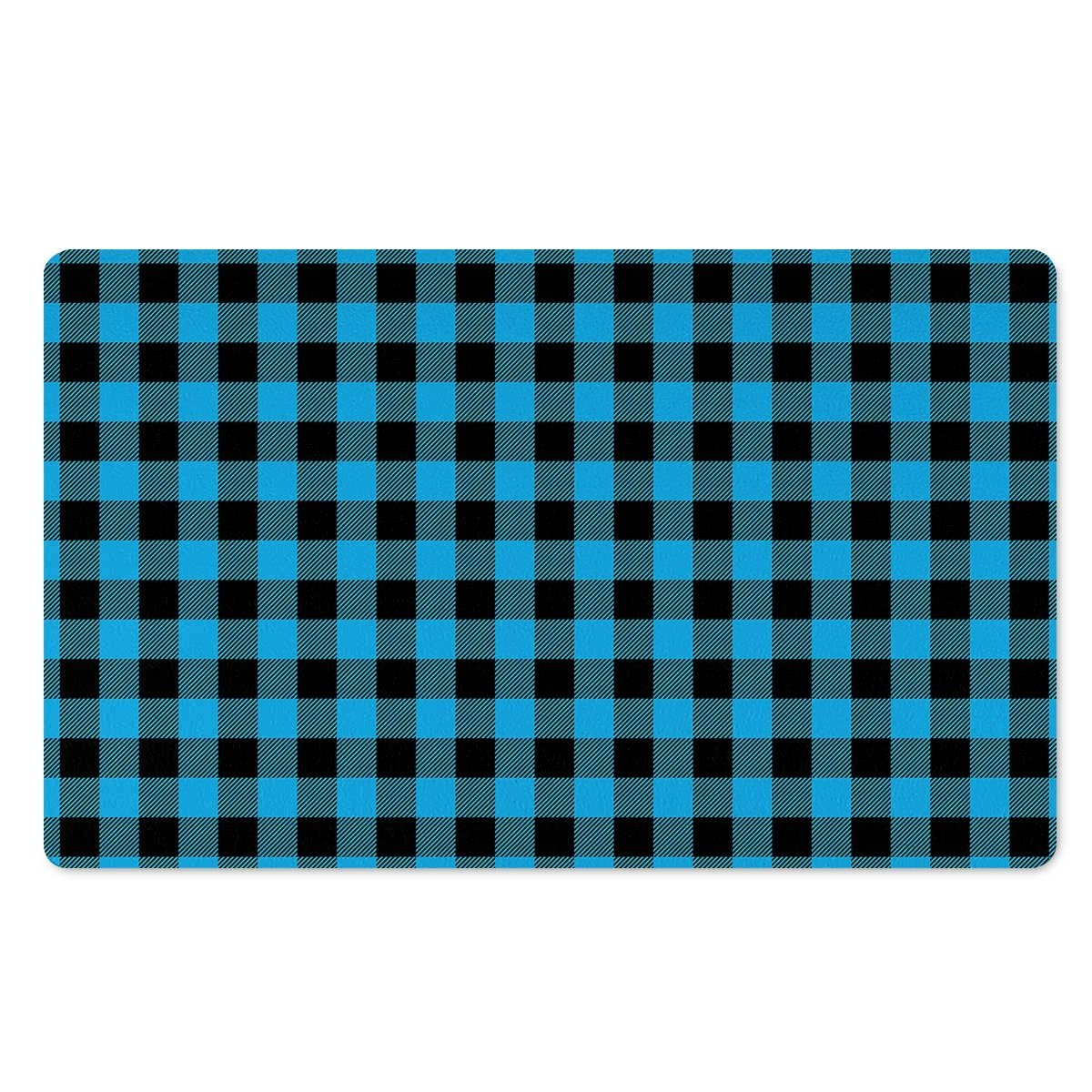 Buffalo Plaid Blue Print Door Mat-grizzshop