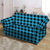 Buffalo Plaid Blue Print Loveseat Cover-grizzshop