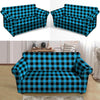 Buffalo Plaid Blue Print Loveseat Cover-grizzshop