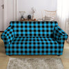 Buffalo Plaid Blue Print Loveseat Cover-grizzshop