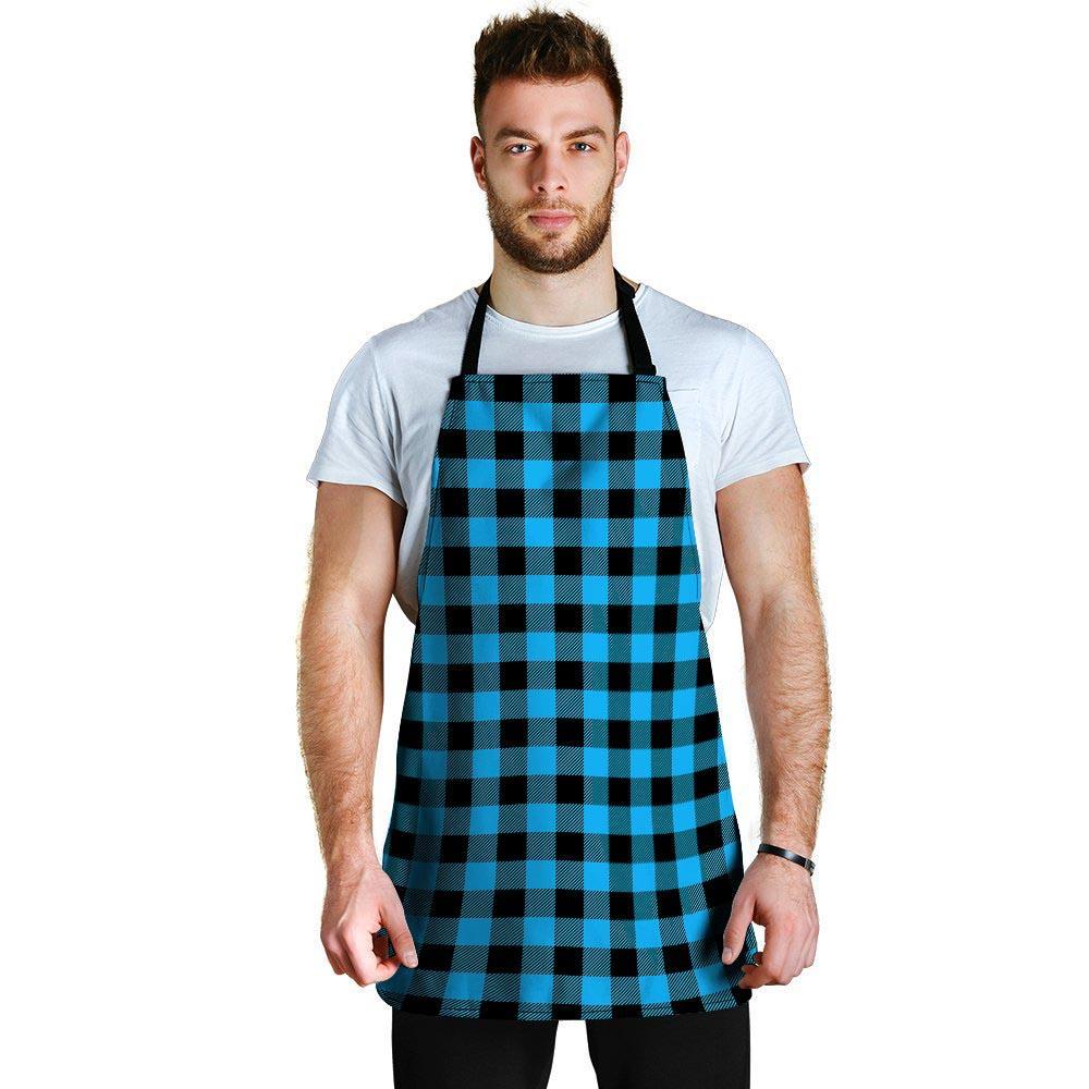 Buffalo Plaid Blue Print Men's Apron-grizzshop