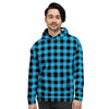 Buffalo Plaid Blue Print Men's Hoodie-grizzshop