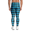 Buffalo Plaid Blue Print Men's Leggings-grizzshop