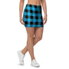 Buffalo Plaid Blue Print Mini Skirt-grizzshop