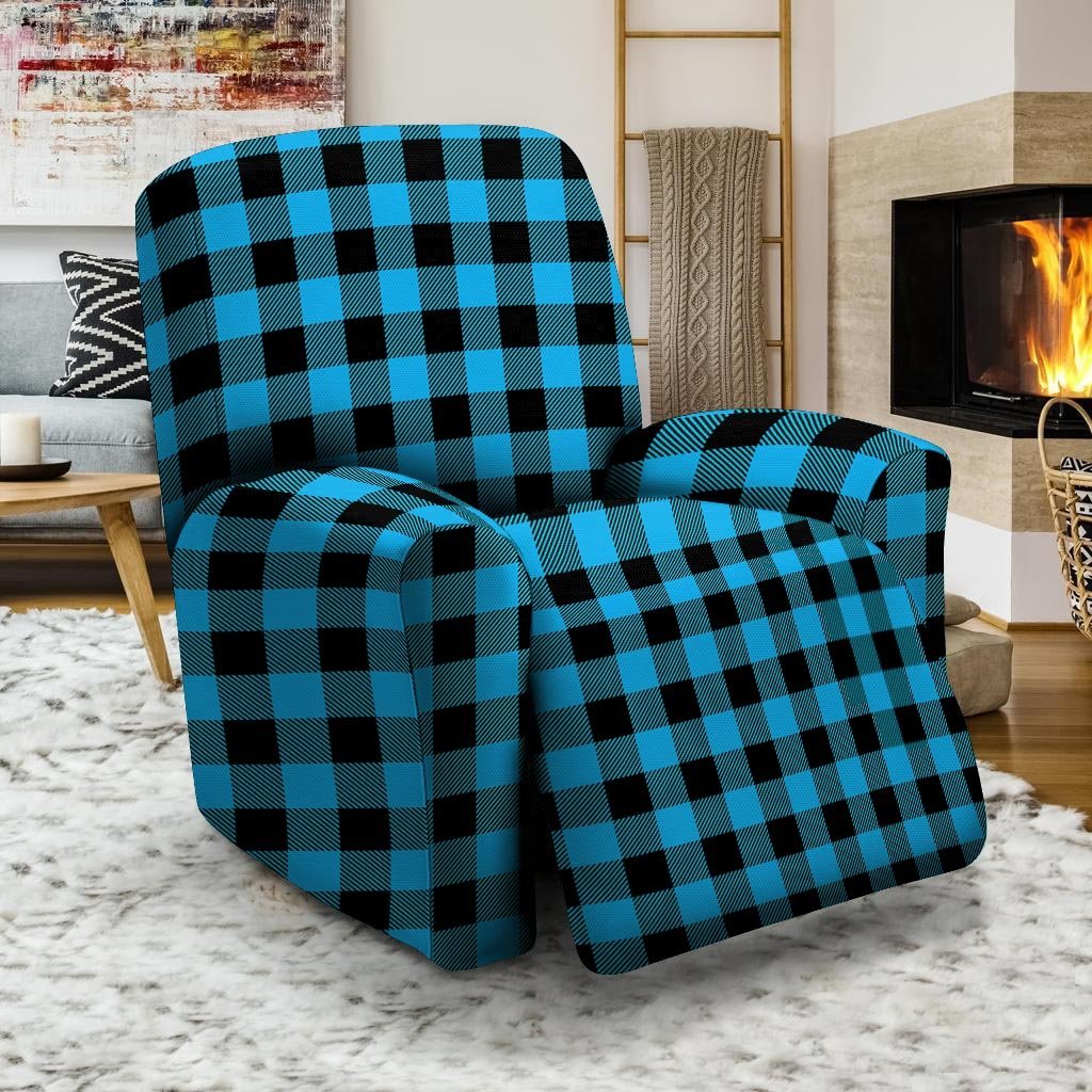 Buffalo Plaid Blue Print Recliner Cover-grizzshop