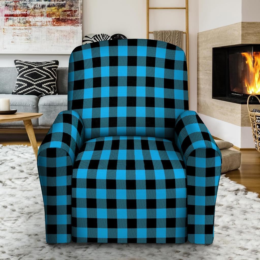 Buffalo Plaid Blue Print Recliner Cover-grizzshop