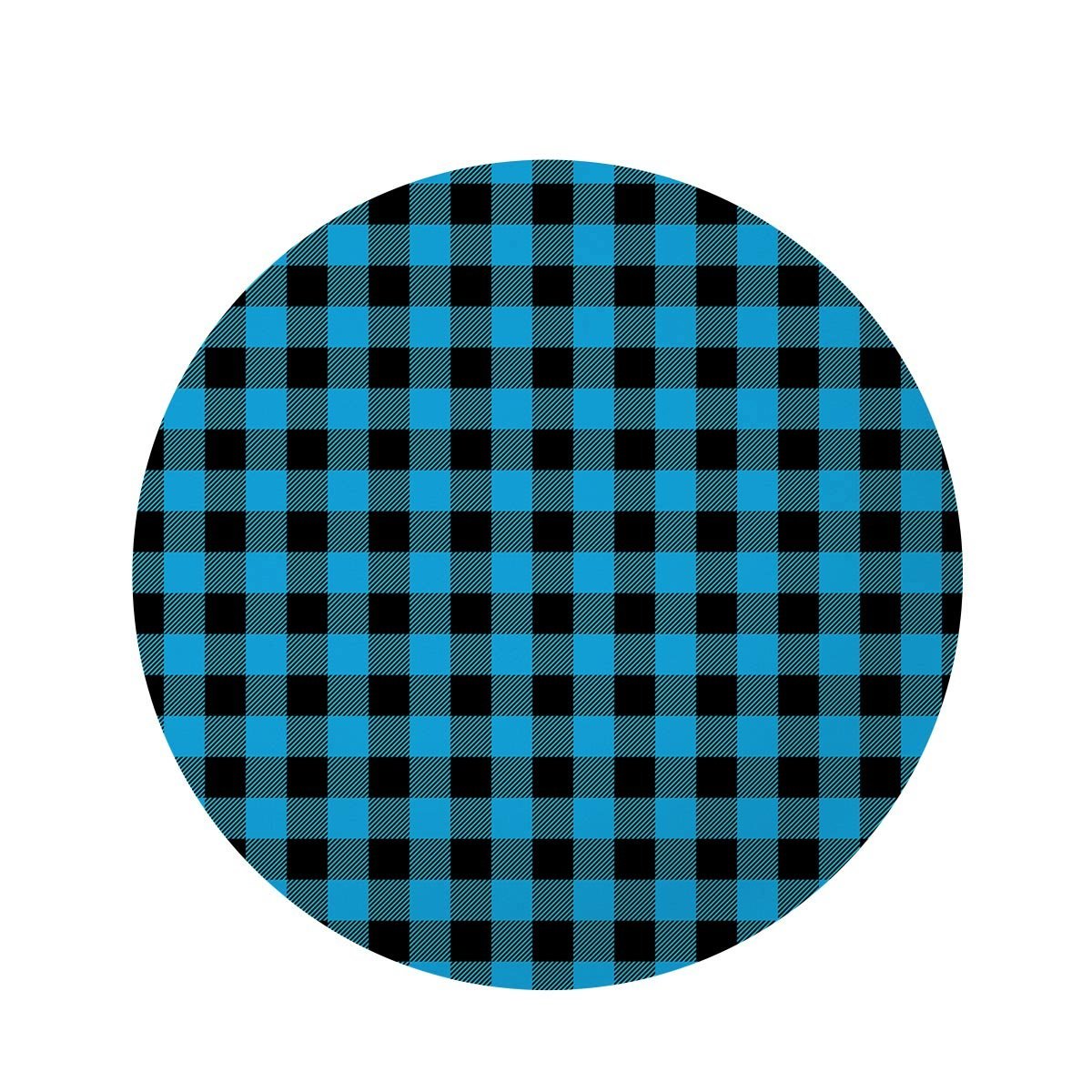 Buffalo Plaid Blue Print Round Rug-grizzshop