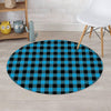 Buffalo Plaid Blue Print Round Rug-grizzshop