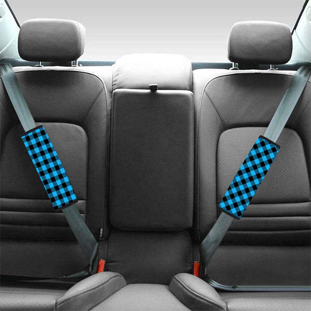 Buffalo Plaid Blue Print Seat Belt Cover-grizzshop