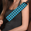 Buffalo Plaid Blue Print Seat Belt Cover-grizzshop