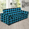 Buffalo Plaid Blue Print Sofa Cover-grizzshop