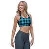 Buffalo Plaid Blue Print Sports Bra-grizzshop